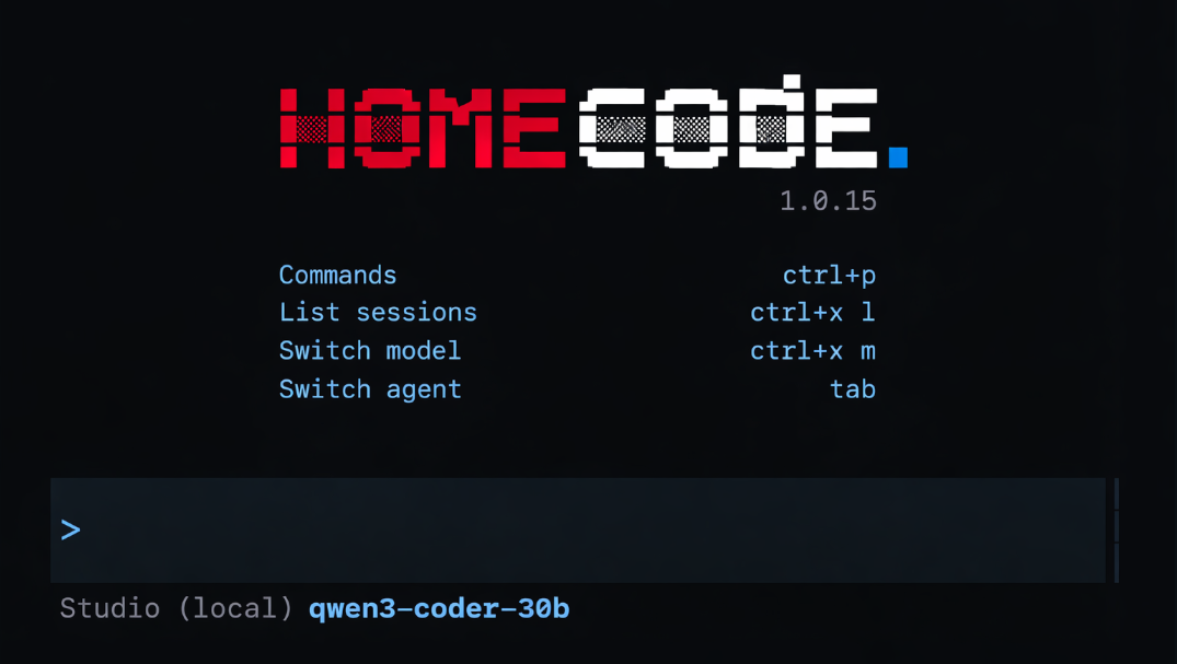 Homecode screen